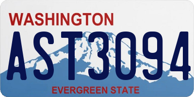 WA license plate AST3094