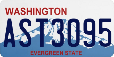 WA license plate AST3095