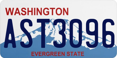 WA license plate AST3096