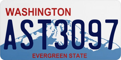 WA license plate AST3097