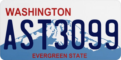 WA license plate AST3099