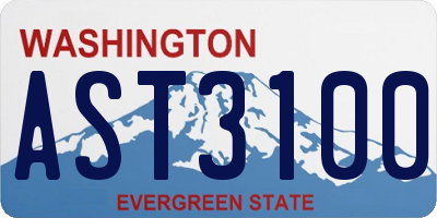 WA license plate AST3100