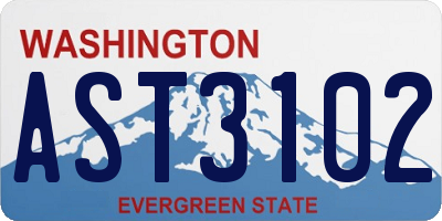 WA license plate AST3102