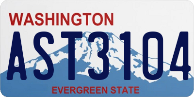 WA license plate AST3104