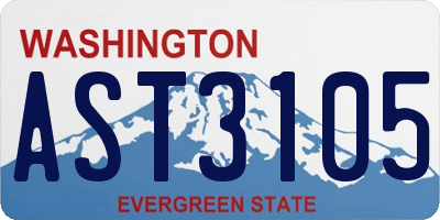 WA license plate AST3105
