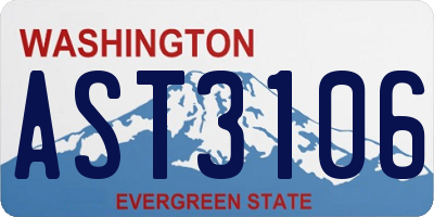 WA license plate AST3106