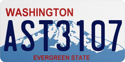 WA license plate AST3107