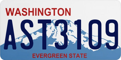 WA license plate AST3109