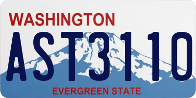 WA license plate AST3110
