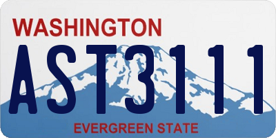 WA license plate AST3111
