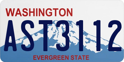 WA license plate AST3112