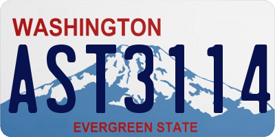 WA license plate AST3114