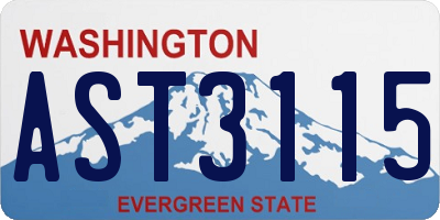 WA license plate AST3115