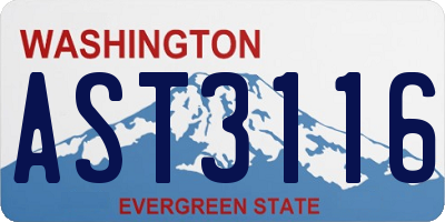 WA license plate AST3116