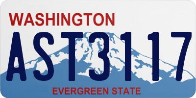 WA license plate AST3117