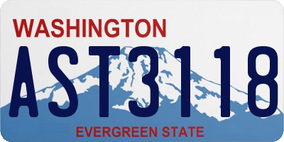 WA license plate AST3118