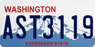 WA license plate AST3119