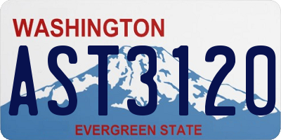 WA license plate AST3120