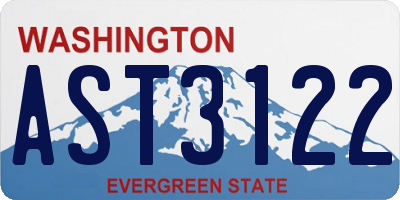WA license plate AST3122
