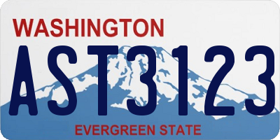 WA license plate AST3123