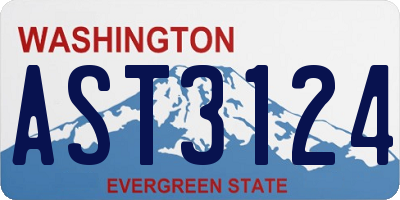 WA license plate AST3124
