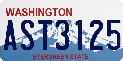 WA license plate AST3125