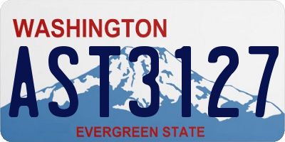 WA license plate AST3127