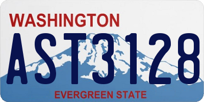 WA license plate AST3128