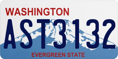 WA license plate AST3132
