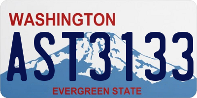 WA license plate AST3133