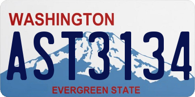 WA license plate AST3134