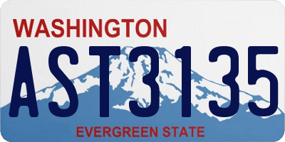 WA license plate AST3135