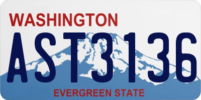 WA license plate AST3136