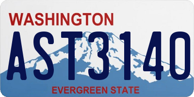 WA license plate AST3140