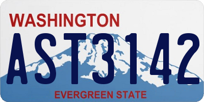 WA license plate AST3142