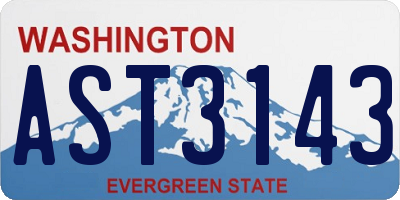 WA license plate AST3143