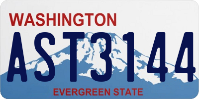 WA license plate AST3144
