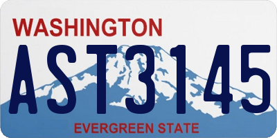 WA license plate AST3145