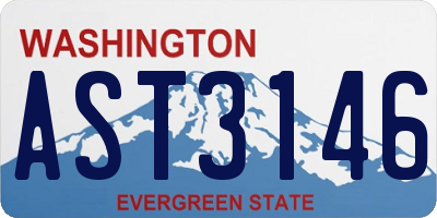 WA license plate AST3146