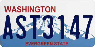 WA license plate AST3147