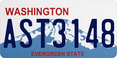 WA license plate AST3148
