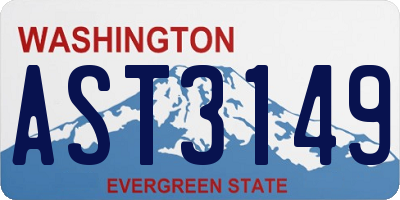 WA license plate AST3149