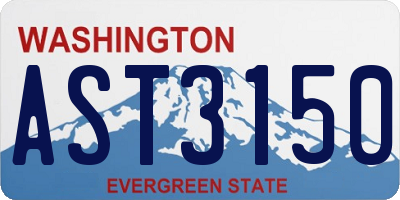WA license plate AST3150