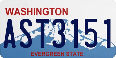 WA license plate AST3151
