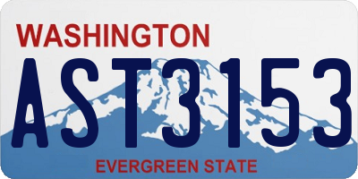 WA license plate AST3153