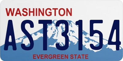 WA license plate AST3154