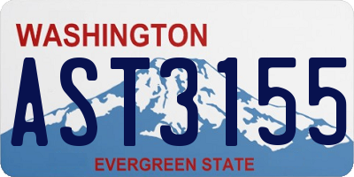 WA license plate AST3155