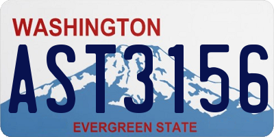 WA license plate AST3156