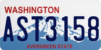 WA license plate AST3158