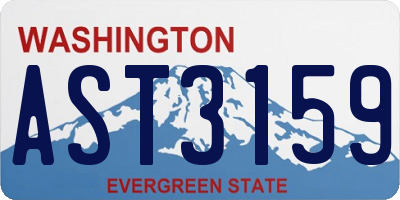 WA license plate AST3159